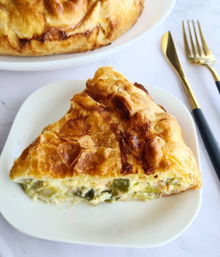 Tourte saumon fumé et poireaux