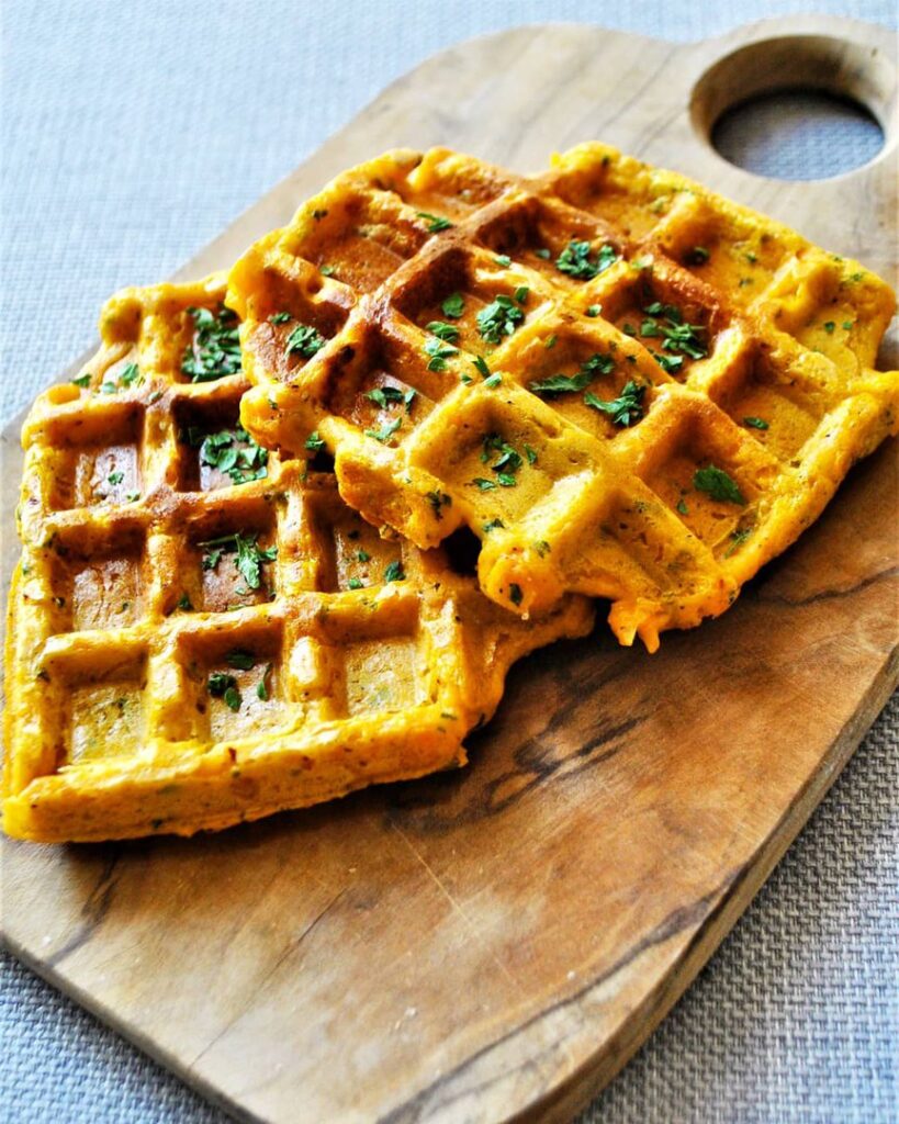 Gaufres de patate douce persillée