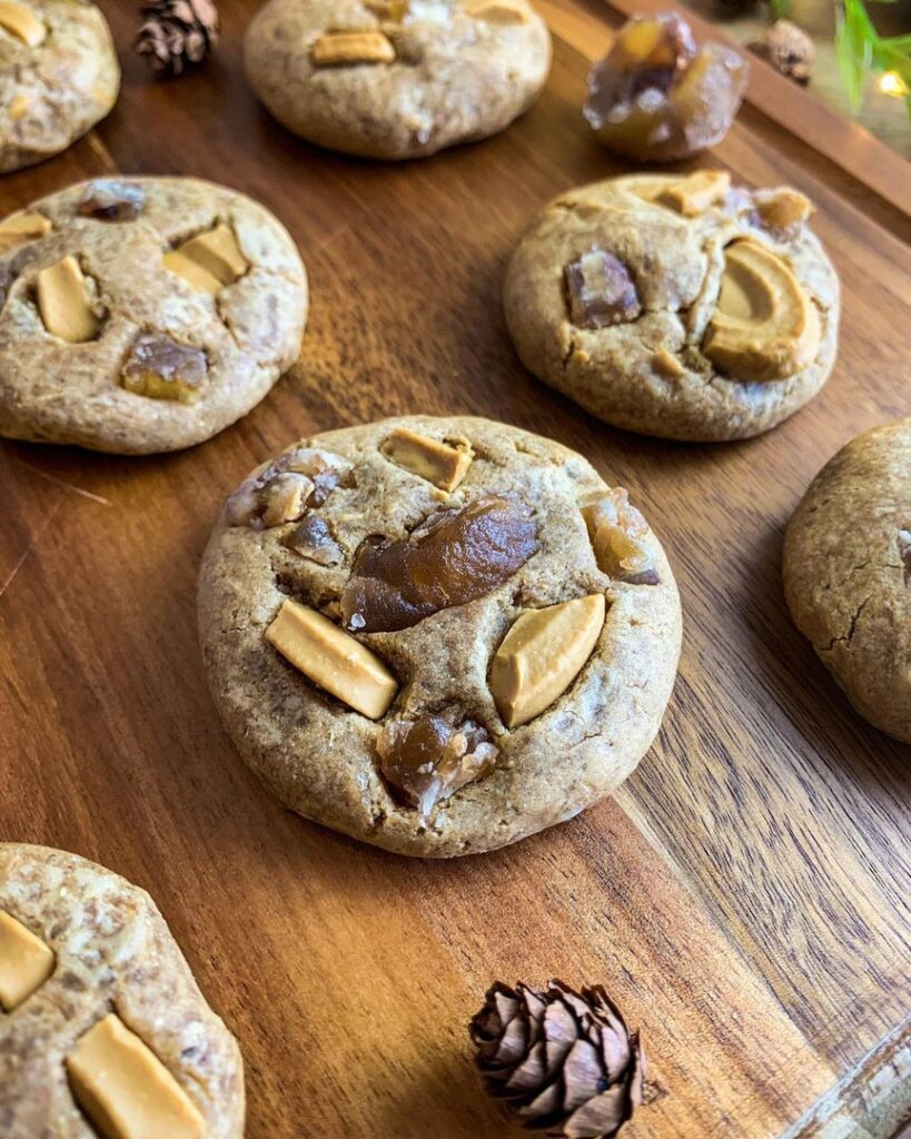Cookies crème de marrons et chocolat dulcey