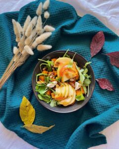 Salade patate douce fromage de chèvre et noix Salade patate douce fromage de chèvre et noix
