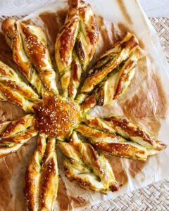 Tarte soleil pesto et chèvre