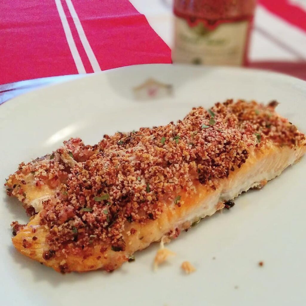 Saumon en croûte de moutarde