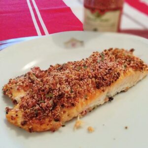 Saumon en croûte de moutarde