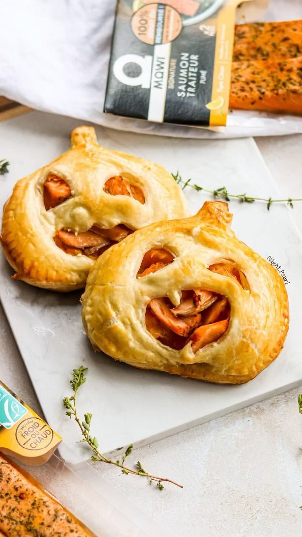 Tartes au saumon fumé et courge pour Halloween Tartes au saumon fumé et courge pour Halloween