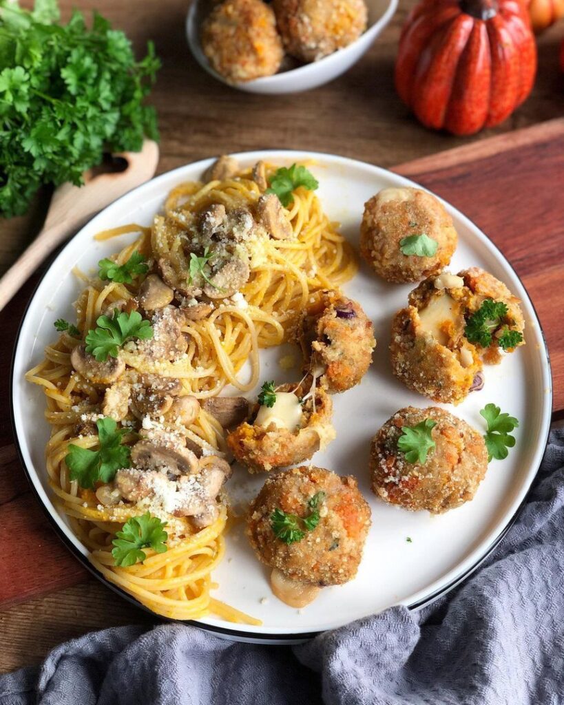 Boulettes à la courge butternut et scarmoza