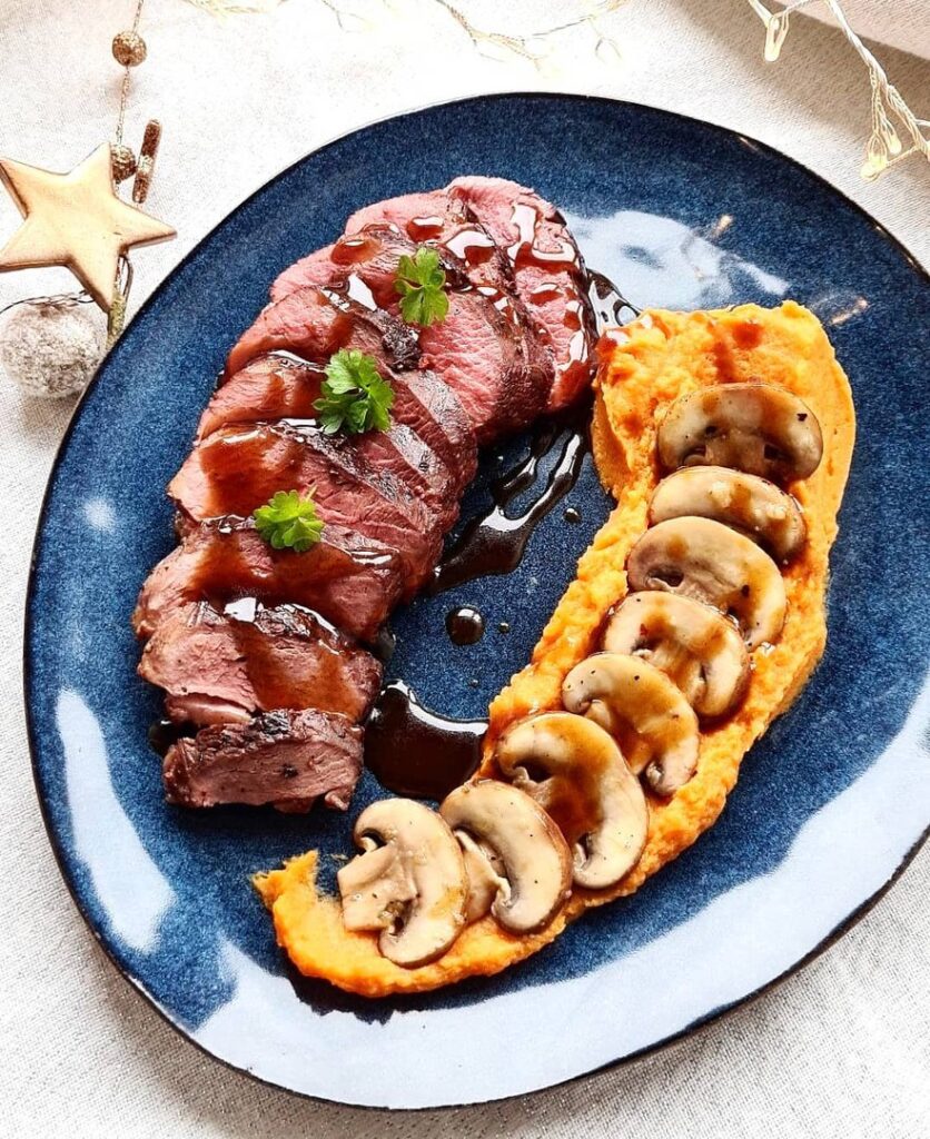Magret de canard au miel et patates douces