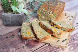 Cake au thon, potimarron et petits pois