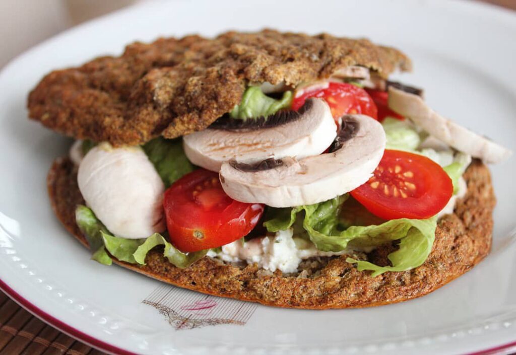 Sandwich végétarien à la farine de coco