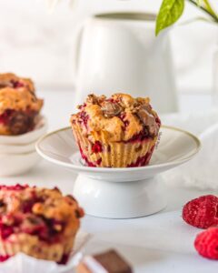 Muffins chocolat et framboises healthy
