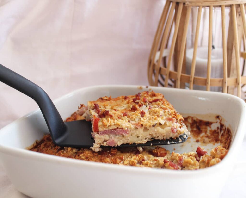 Porridge gratiné bacon et fromage