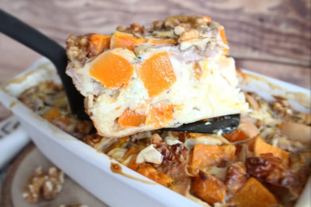 Clafouti butternut, fourme d&rsquo;Ambert et noix