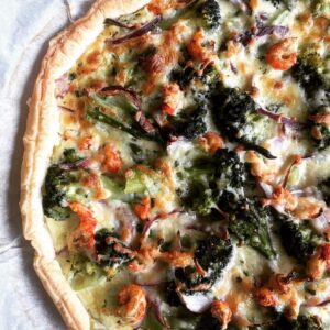 Quiche au brocolis et chair d’écrevisses