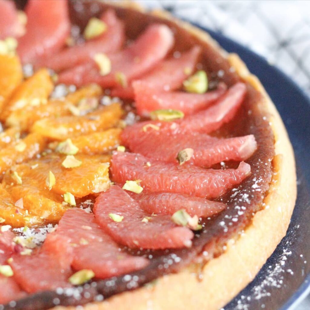 Tarte pistache & agrumes