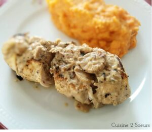 Ballotine de poulet aux champignons et chataîgnes