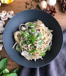 Pâtes aux champignons, poivre et pecorino