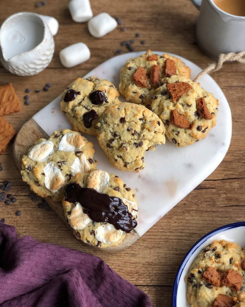 Cookie chocolat, marshmallows et spéculoos