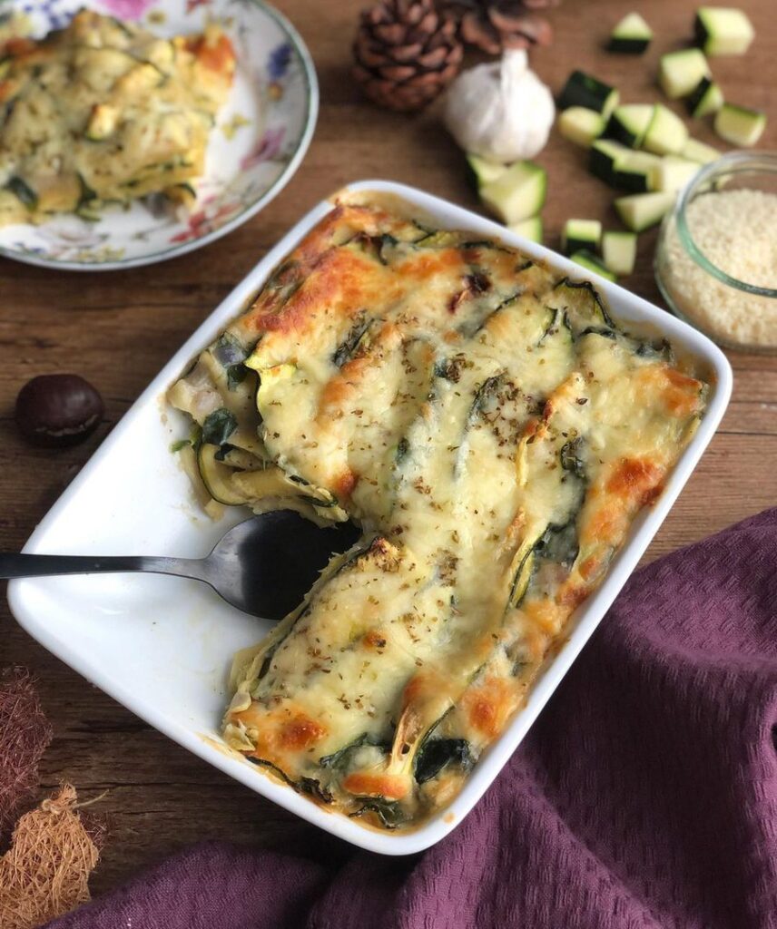 Lasagne aux épinards et à la courgette