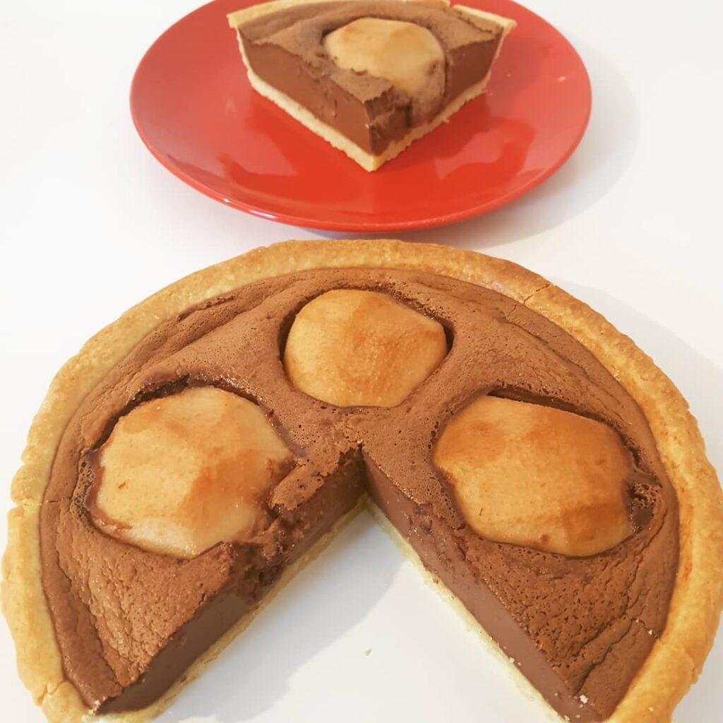Tarte tendre aux poires et au chocolat