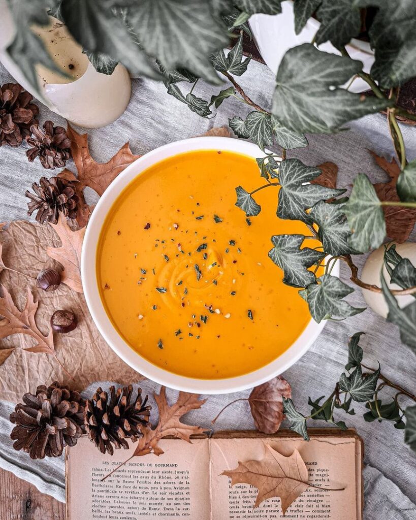 Velouté de potimarron, lait de coco et curry