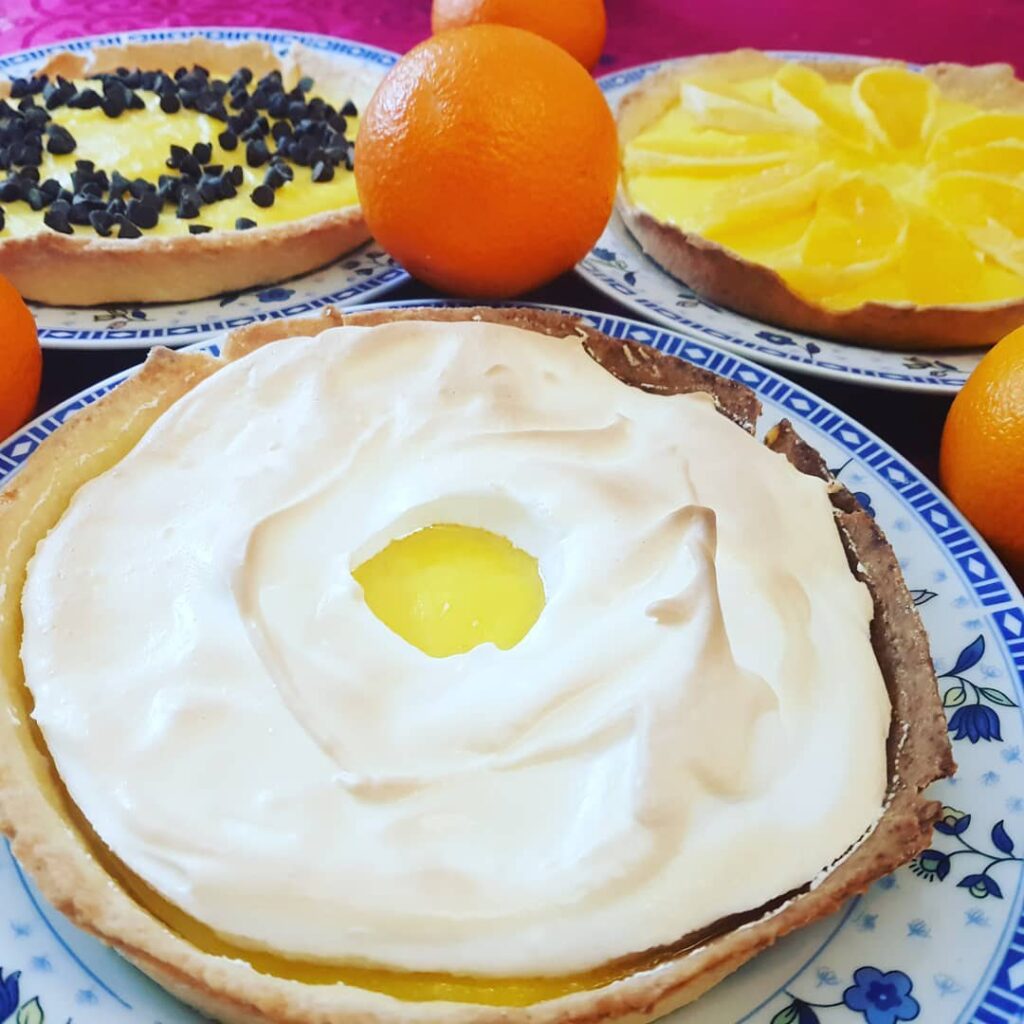 Tarte aux oranges meringuée