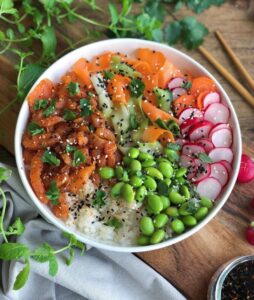 Sushi bowl au saumon fumé