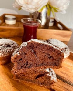 Gâteau Chocolat coulis framboise au robot