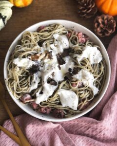 Pâtes à la truffe et burrata
