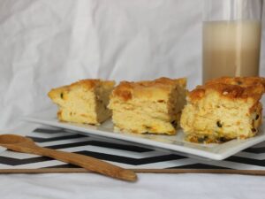 Flan au tofu soyeux et fruits de la passion