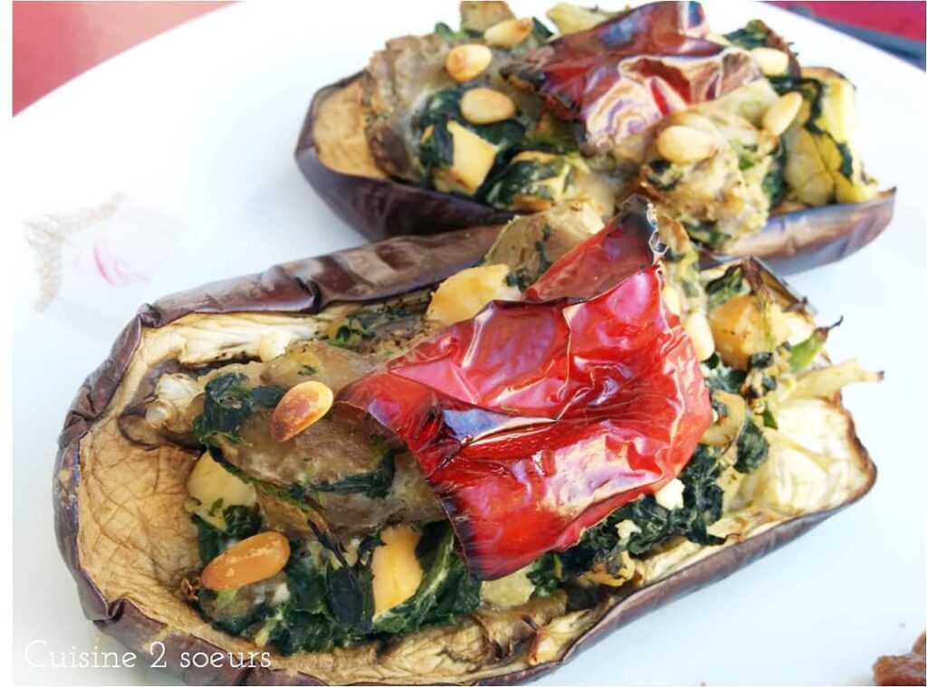 Aubergines farces aux épinards et ricotta