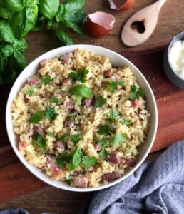 Risotto façon carbonara