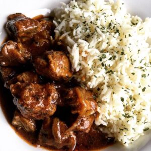 Mijoté de bœuf au gingembre et riz