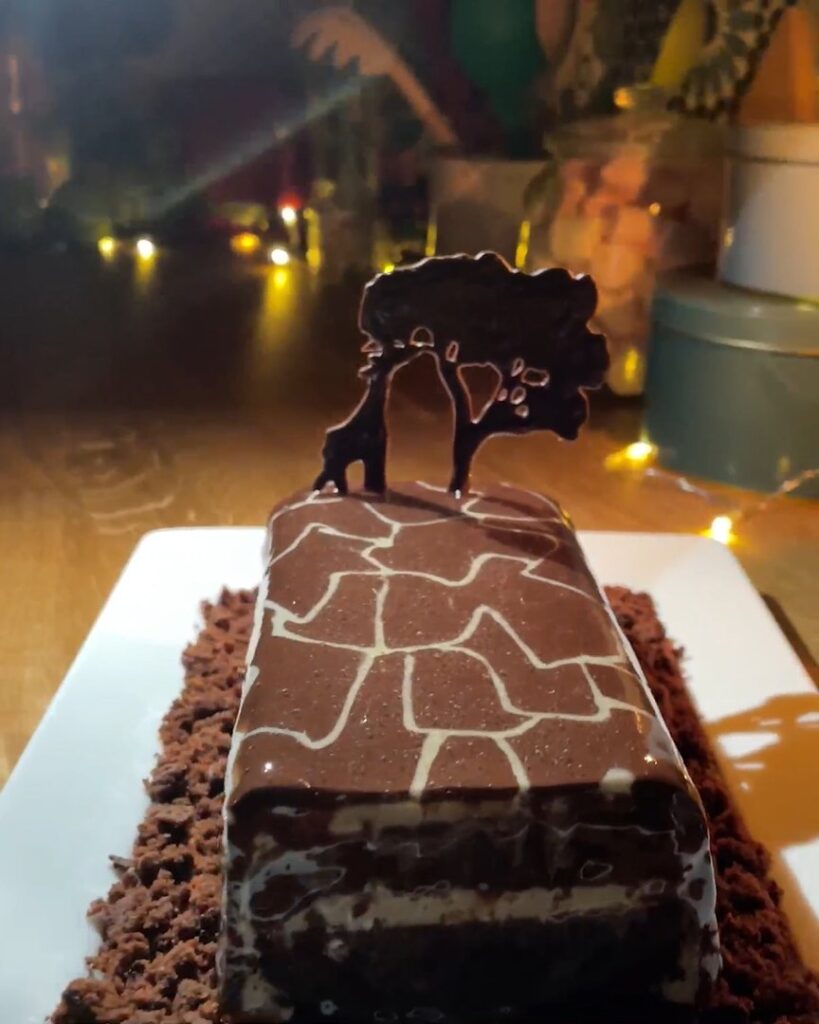 Gâteau de la savane brillant comme un miroir