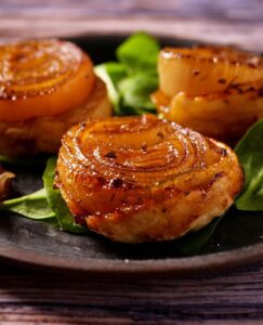 Mini tartes tatin aux petits oignons