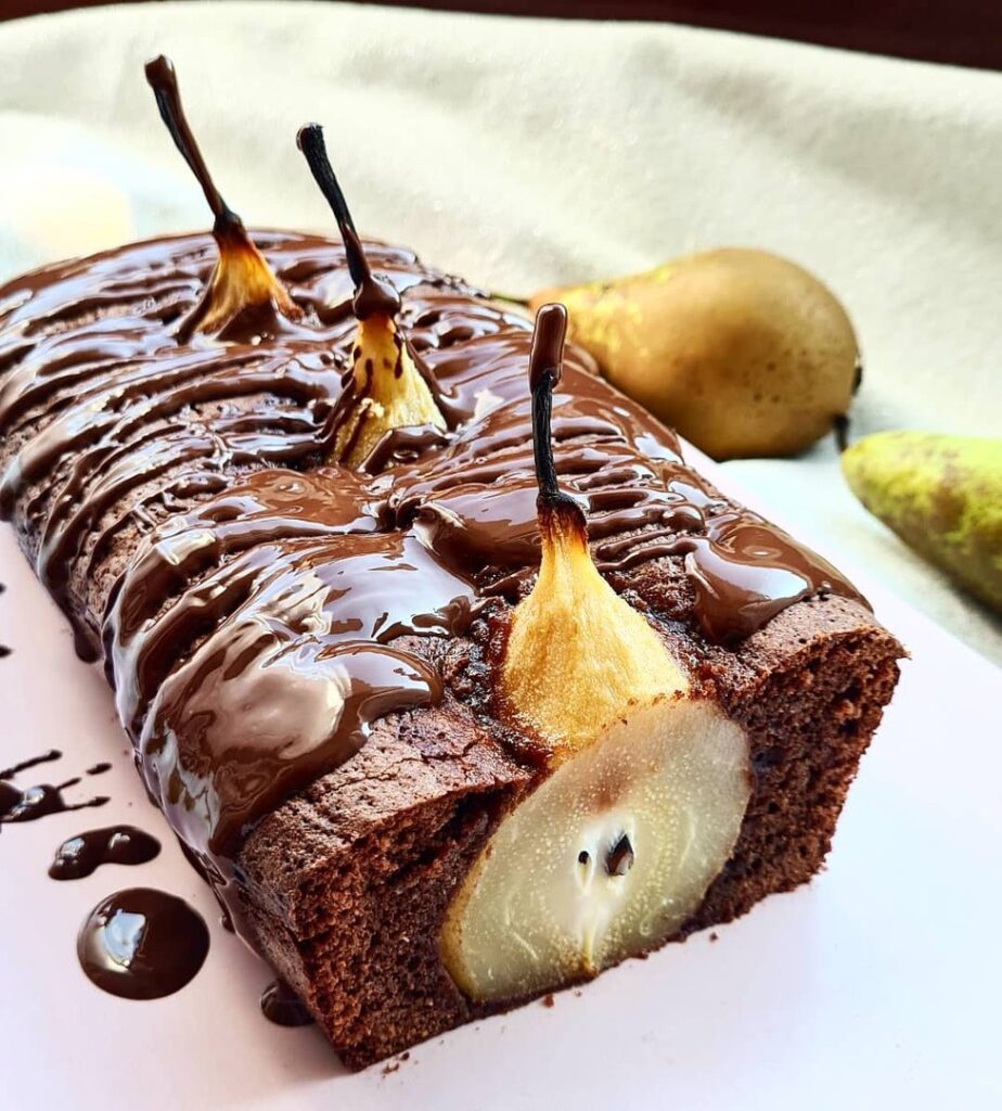 Cake poires entières et chocolat noir