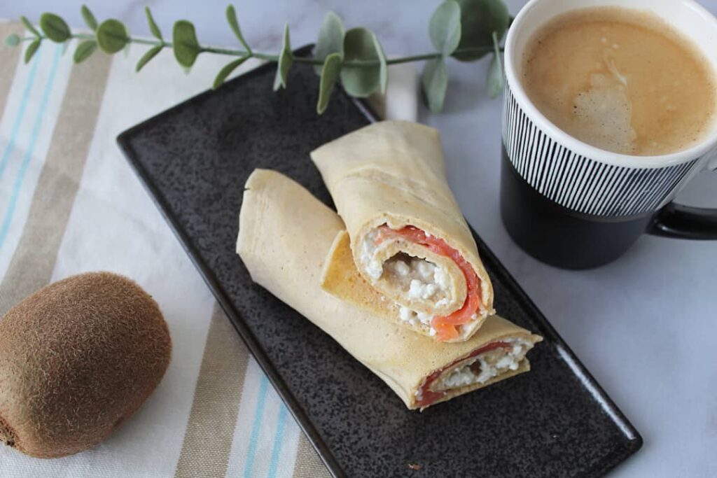 Galette roulée saumon et cottage cheese