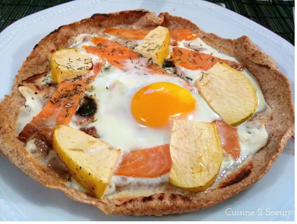 Wrap pizza pomme et saumon