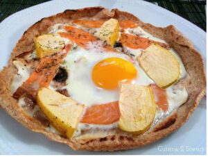Wrap pizza pomme et saumon