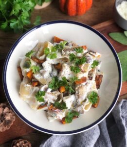 Pâtes à la ricotta et potimarron grillé