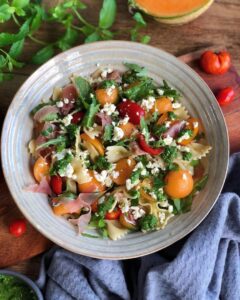 Salade de pâtes au melon et feta Salade de pâtes au melon et feta