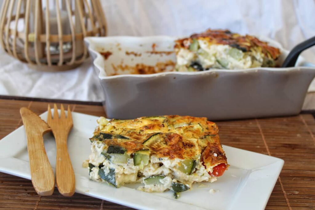 Clafoutis courgettes, tomates et feta