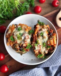 Pâtes putanesca aux aubergines Pâtes putanesca aux aubergines
