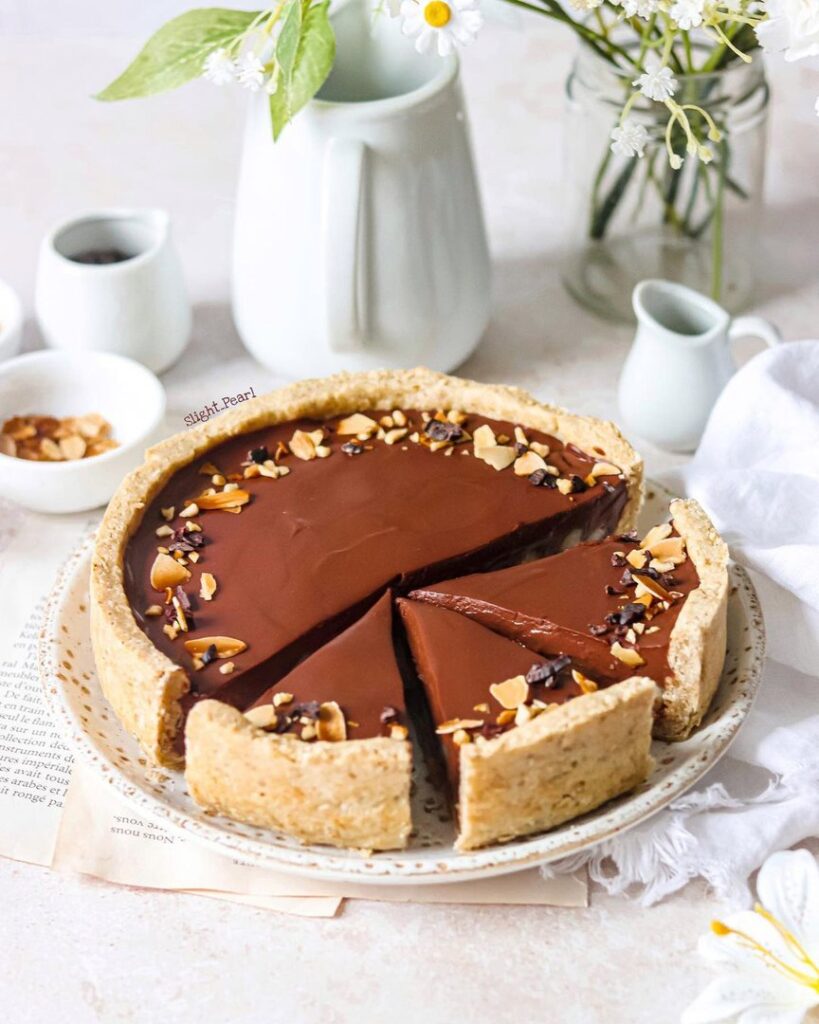 Tarte onctueuse poire chocolat et amande