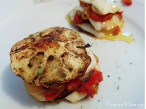 Aubergines et tomates mozza gratinées