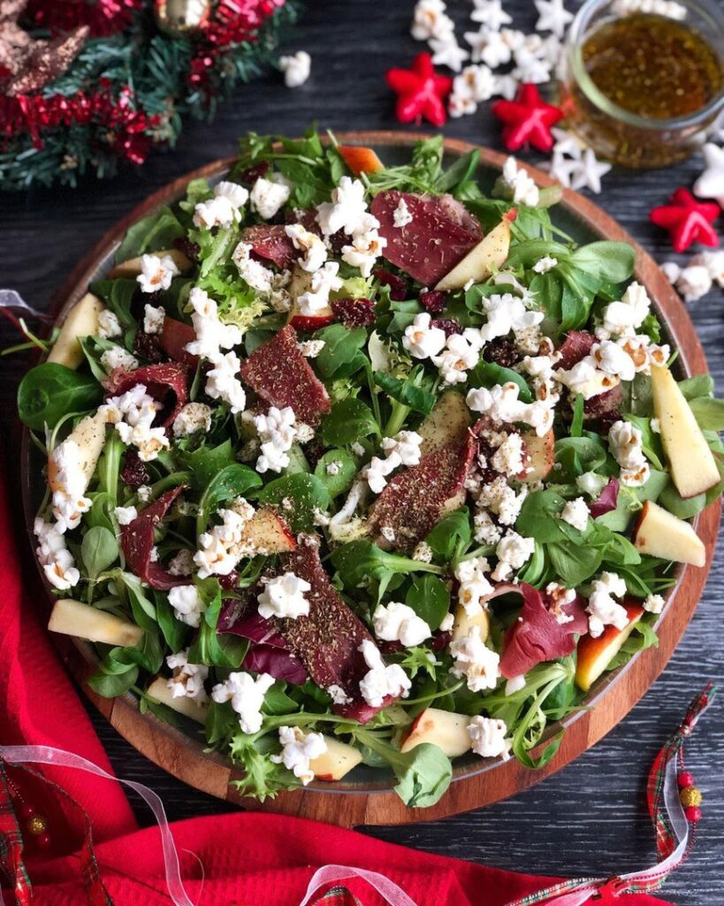 Salade de magret de canard et popcorn