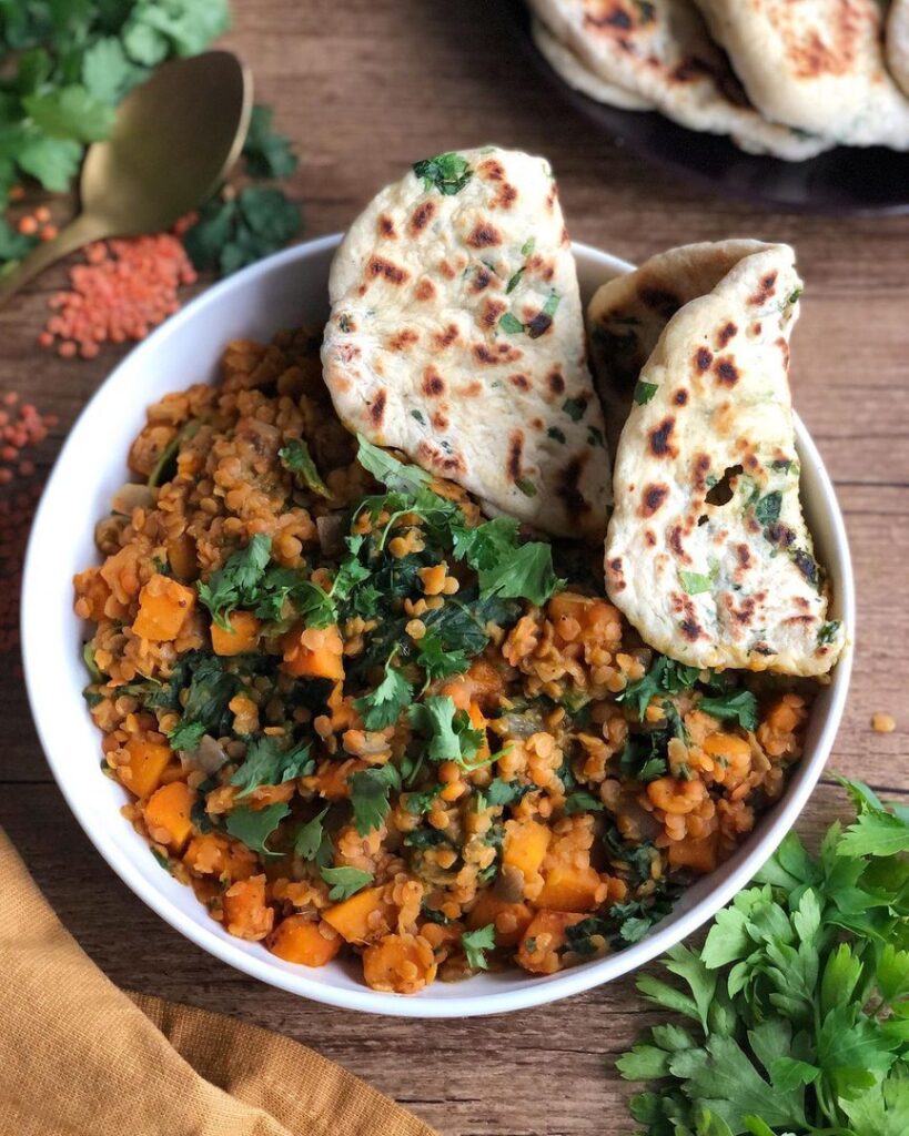 Dahl de lentilles corail et potimarron