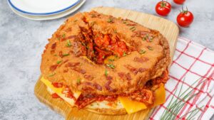 Carne, tomate y queso Sándwich!