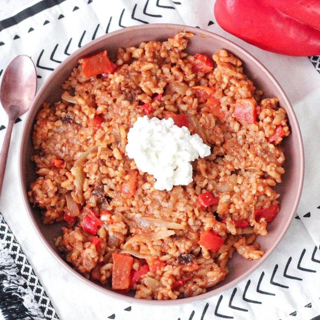 Risotto poivron et chorizo