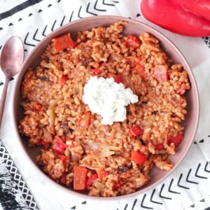 Risotto poivron et chorizo