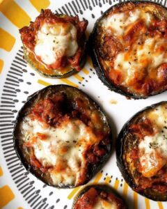 Mini pizza d’aubergines et de courgettes Mini pizza d’aubergines et de courgettes
