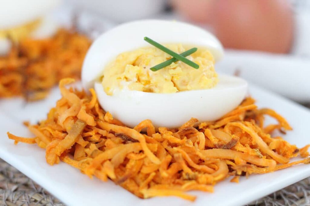 Nid d&rsquo;œuf mimosa patate douce